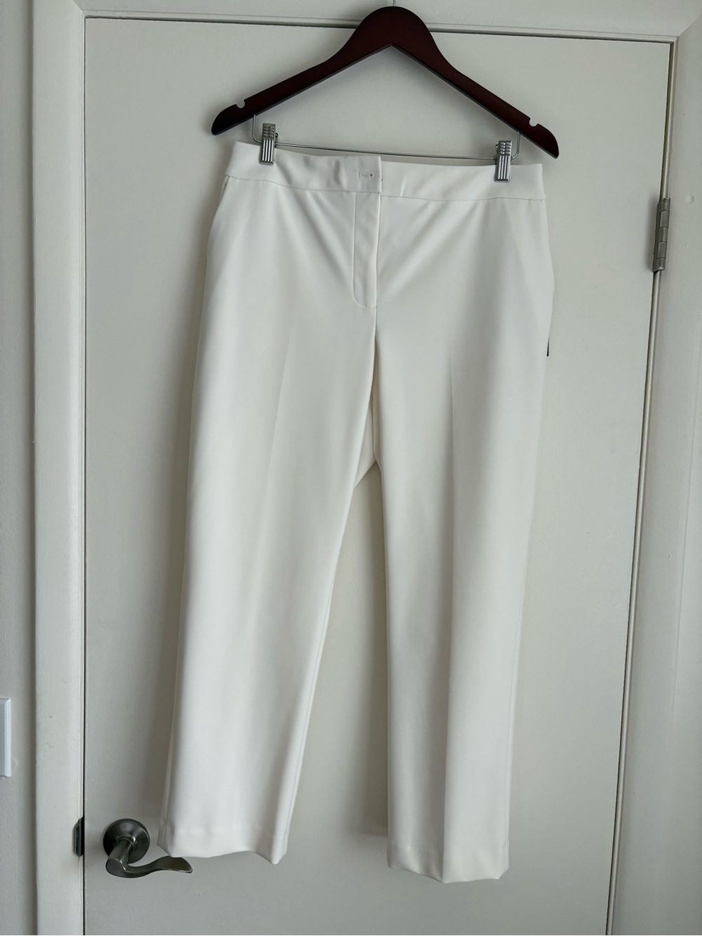 Donna Karan White Straight-Leg Dress Pants